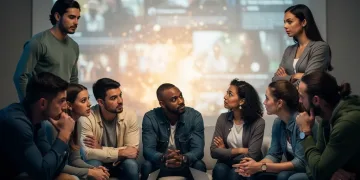 Young adults discussing difficult themes, representing impact of 2026 YA dramas