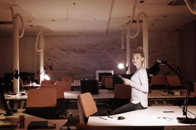 A composer sits in a studio filled with various instruments, meticulously working on a score for a period drama. Close attention is paid to the details, highlighting the blend of historical and modern elements in the composition.