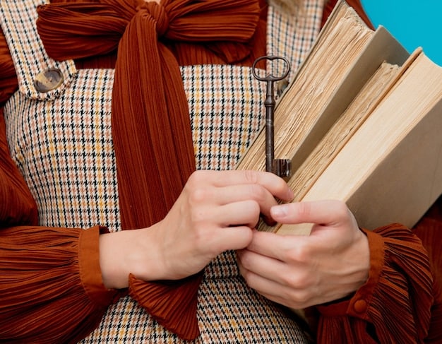 Close-up of a historian reviewing a script on a period drama set, surrounded by books and historical documents. The historian is pointing out a specific detail on the script, and the director is listening attentively.