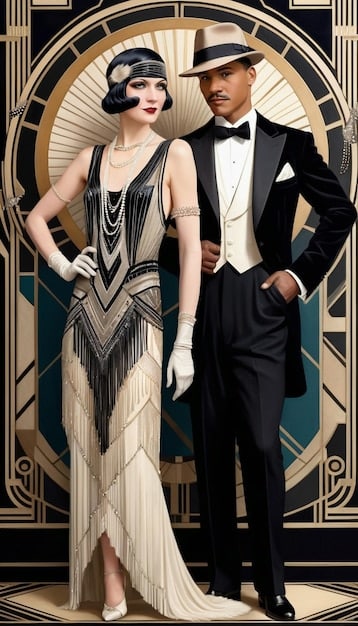 A carousel showing various modern interpretations of flapper dresses inspired by 