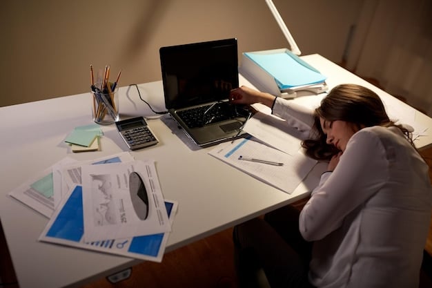 A stressed hospital administrator working late at night in their office, surrounded by stacks of invoices and budget reports, with a laptop displaying complex financial spreadsheets.